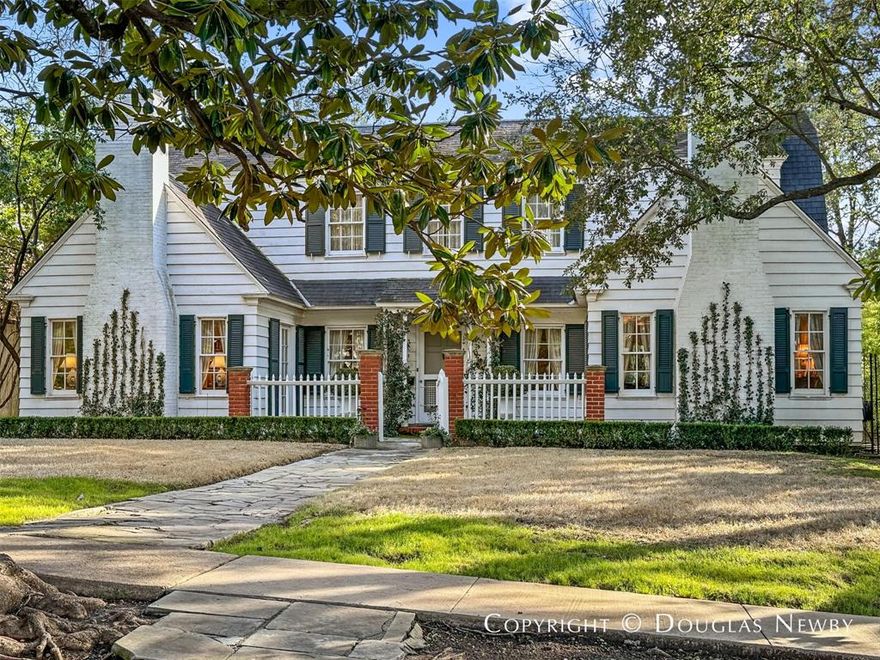 The home architect Hal Thomson designed for himself and his family is the most elegant 3,000 sf home in Highland Park. First time on the market in 44 years, featured by numerous magazines and identified as one of the 10 most charming homes in Dallas. On a large 75 foot wide lot just one house away from Turtle Creek at the end of Potomac – the epitome of Highland Park privacy, seclusion and nature. Inviting New England style exterior and majestic interior with ample room dimensions, arched openings and carved detail. One could renovate this home as a lovely two-bedroom, two and one-half bath 3,000 square foot home, or expand it to three bedrooms and a fourth living area with 4,300 square feet, or expand it to over 6,000 square feet by adding another layer of rooms. From the screened porch, one sees nestled behind the garden and overlooking the koi pond a studio and loft architect Wilson Fuqua redesigned.