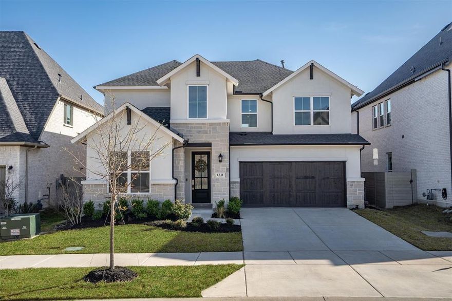 Welcome home! Nestled in the highly sought-after Harvest community and zoned to the acclaimed Argyle ISD, this beautifully designed north-facing home offers the perfect blend of comfort, space, and functionality. Step inside to discover a quiet and peaceful at-home office, ideal for remote work, studying, or tackling daily tasks with ease. The spacious living room impresses with soaring ceilings and pre-wiring for speakers and a flat screen, creating an inviting space for both relaxing and entertaining. The heart of the home is the well-appointed kitchen featuring a large island with breakfast bar seating, a walk-in pantry, and abundant built-in cabinetry to meet all your storage needs. The primary suite is light, bright, and airy, your own private retreat to unwind at the end of the day. The ensuite bathroom boasts dual sinks, separate vanities, generous storage space, and a walk-in closet. Downstairs is enhanced with stylish new zebra blinds, adding both function and modern flair. The upstairs has barely been lived in. You’ll find a versatile family area perfect for game nights, movie marathons, or gathering with loved ones. Three additional large bedrooms and two full bathrooms provide plenty of room for loved ones and guests alike. Another wonderful bonus, throughout this home you will love the central vac.perfect for tiding up your beautiful home. Enjoy a spacious backyard complete with lush green grass, a dedicated garden area, and plenty of room to design your dream outdoor living space, whether that’s a patio, play area, or future pool. Living in Harvest means more than just owning a home, it’s a lifestyle. Enjoy walking to beautifully maintained parks, walking trails, community gym, and a resort-style pool, all designed to bring neighbors together and enhance everyday living. This flexible floor plan, modern touches, and access to exceptional community amenities, this home truly checks all the boxes. Ask about furniture thats included! Move in ready!