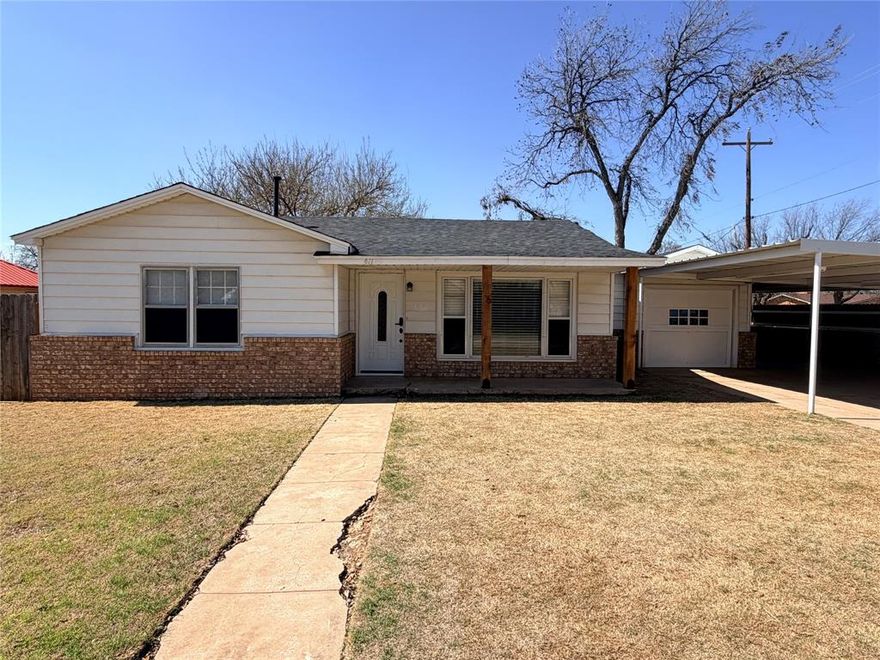 Move-in ready home! This property features hardwood floors a separate dining area and several recent updates including a HVAC system installed in 2023, new roof and hot water heater installed in 2025. The kitchen includes a gas stove and refrigerator for added convenience. Outside you’ll find a covered patio, privacy-fenced backyard, carport, garage, and storage building, providing plenty of space for parking, storage, and outdoor enjoyment.