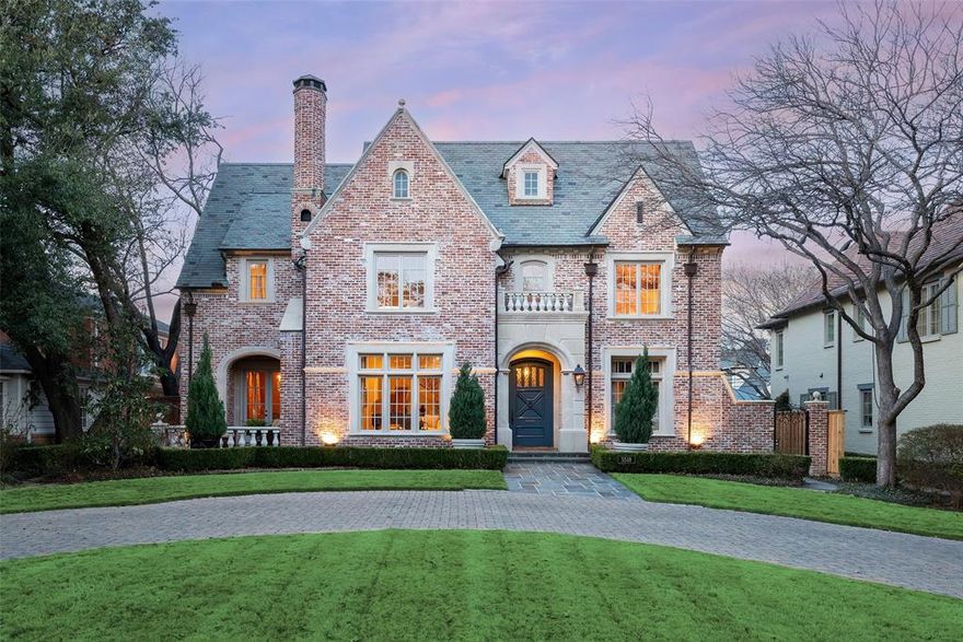 Majestically situated on one of the most desirable streets in University Park, this exceptional Gage-built home sits on an expansive 70 x 171 lot and offers a rare combination of timeless design and exceptional livability. The thoughtfully designed floor plan provides generous living spaces, including five spacious bedrooms, each with ensuite baths, a private office, formal living and dining areas, and an upstairs game or playroom. Throughout the home, extensive use of fine quarter-sawn oak hardwood floors and exceptional custom wood millwork highlight the superior craftsmanship and attention to detail.The open-concept kitchen overlooks the breakfast area and family room, creating an ideal setting for both everyday living and entertaining. Outdoor living is equally impressive with a covered patio featuring a fireplace and phantom screens, a beautiful pool, and lush landscaped grounds. The entire patio and walkways are elegantly finished in Pennsylvania Blue Stone, complementing the gated yard that offers additional parking or play space. Impeccably maintained, the home showcases timeless architecture with details designed to endure. Additional highlights include limestone fireplaces, a wine room, slate roof and an elevator-ready design. Located within Highland Park ISD and zoned to Hyer Elementary, the property is also just a five-minute walk to the beautiful Caruth Park and its tennis courts, making this remarkable residence truly a rare find. A coveted opportunity on the most desirable block of Caruth awaits.