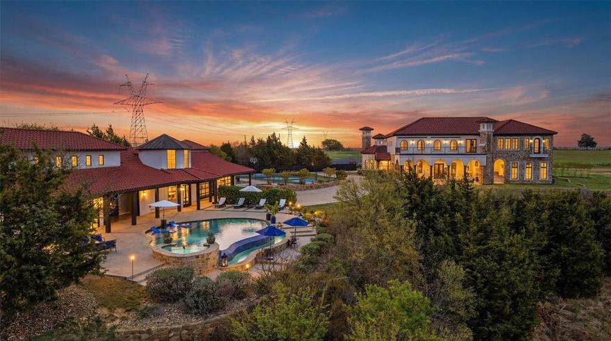The Pinnacle of Privacy and Luxury Estate
Rarely does a property of this magnitude and versatility reach the market. Spanning 25 sprawling acres with breath taking views as far as the eye can see, this high-security property offers a lifestyle of total autonomy and refined luxury. With three distinct residences totaling approximately 14,000 sq. ft. of living space, this estate is perfectly positioned for multi-generational living, a high-end short-term rental portfolio, or an ultra-private corporate retreat, wedding venue or your very own private sanctuary. 
The Main Estate (8,200 sq. ft): 5 ensuits 3 half baths Known as The Castle, this flagship residence features grand-scale entertaining areas, a formal library, an executive office, and a professional-grade home theater.
The Cliff House (2,600 sq ft):2BR, 2Bath A masterpiece of design perched over the canyon, featuring a resort-style pool and spa that rivals the world’s finest hotels. The European Villa 600 sq. ft.: A sophisticated guest retreat with a private balcony and artisan finishes.  The Hangar-Apartment (600 sq ft.): 2BR,1BA quarters located within the 5,000 sq. ft. multi-use hangar.  Unmatched Infrastructure & Amenities: Aviation & Auto: Private helicopter pad, 5,000 sq. ft. hangar-barn, and a 6-car garage for the serious collector.  Sustainability: Fully equipped with a private solar farm and high-capacity propane systems for off-grid potential. Recreation: Driving range, putting green, multi-sport court, and custom playground in the canyon.  Future Growth: Site-ready for a 250x250 professional equestrian arena and stables. Dream it, Built it.
From the five gourmet kitchens to the wine bar and five fireplaces, every inch of the 9-bedrooms, 12-bathroom estate reflects a no-expense-spared philosophy. This isn't just a home; it’s a self-sustaining ecosystem of luxury.

A MUST SEE to fully appreciate this very special, one of a kind property 
Please refer to Supplement Sheet for greater detail.