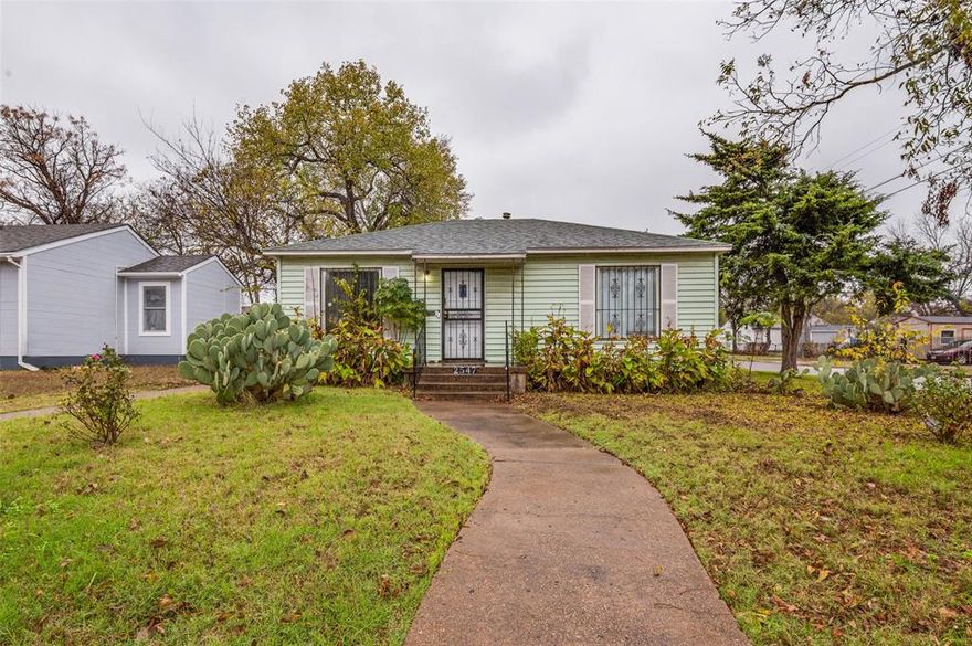 This charming layout offers a single story 3 bedroom and 2 bath across a comfortable 1,278 square feet, set on a 0.16 acre lot in the Cedar Crest neighborhood of Dallas.  From this address you have quick access to Kiest Park, local dining along Lancaster and Ledbetter, the VA Medical Center, and the Ledbetter DART Station for easy trips into downtown. Schools, grocery options, and everyday services are all within a short drive, making this location an accessible fit for many lifestyles. A solid option for buyers looking to personalize a well-located property in an established neighborhood. This property is being sold as is, ready for a buyer to renovate, customize, or build equity through updates. The property has great potential. Ideal for an investor, DIY buyer, or anyone looking for a project property. NO SIGHT UNSEEN OFFERS.