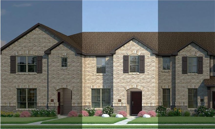 MLS# 21272405 - Built by HistoryMaker Homes - Aug 2026 completion! ~ Townhouse in Mockingbird Estates Townhomes (Fort Worth ISD) — 1,723 sq ft, 3 bedrooms, 3 baths (2 full, 1 half). Traditional two-story plan with open floorplan, eat-in kitchen, granite counters, pantry and luxury vinyl plank plus carpet floors. Each bedroom with walk-in closet; primary baths feature double vanity. Smart home system, wired for data, cable-high-speed internet available. Zoned central electric heating & cooling. 2-car garage, slab foundation, composition roof, exterior lighting and rain gutters. Incomplete; estimated completion 8-31-2026.
