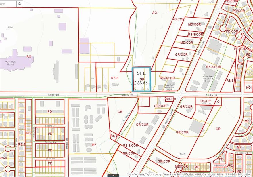 Owner Finance Option.  2.87 Acres Zoned General Retail.Office.  Vacant with 310' of Frontage on Antilley and less than a quarter mile from BG Road.  Uses could include RV.Boat Storage, Apartments, Self Storage, Office Warehouse, Restaurant, Medical Office, Clinic, Professional Office.  See attached plans.  
Location is everything!!