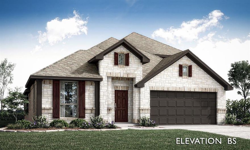 Brand New, Never Lived In! Welcome to this thoughtfully designed Cypress II—an inviting home that blends functional spaces with practical upgrades for modern living. Offering 4 bedrooms, 3 full baths, a private study, and a 2-car garage, this home provides flexibility and comfort for today’s lifestyle. As you step inside, durable laminate flooring flows through the main living areas, creating a warm and cohesive feel that’s both stylish and easy to maintain. At the front of the home, the private study is enhanced with elegant glass French doors, making it an ideal space for working from home or quiet reading. The deluxe kitchen is designed with both efficiency and style in mind, featuring upgraded quartz countertops, ample cabinetry, and an open layout that connects seamlessly to the family room—perfect for entertaining or everyday living. The spacious family room serves as the heart of the home, filled with natural light and designed to accommodate gathering and relaxation. Thoughtful details throughout create a comfortable, welcoming environment. The bedroom arrangement offers privacy and versatility, with one secondary bedroom featuring its own private ensuite bath—ideal for guests or multigenerational living. The primary suite is tucked away for added comfort. A functional mud room adds everyday convenience, while window blinds throughout and gutters already installed provide immediate move-in readiness. Outside, enjoy both a covered front porch and covered back patio—perfect for morning coffee or evenings outdoors. With 2,454 square feet, upgraded finishes, and a highly livable floor plan, this Cypress II stands out as a well-appointed home in the desirable Woodstone community.