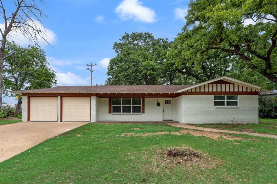 Beautifully remodeled 4-bedroom home offering style, space, and convenience! This move-in ready property features a well-designed floor plan with a seamless flow from the kitchen to the main living area, perfect for everyday living and entertaining. Enjoy two spacious living areas, including a separate oversized living space that provides flexibility for  media room or second family room.
The updated kitchen showcases granite countertops, new appliances, and modern fixtures throughout, creating a fresh and inviting atmosphere. A large laundry room adds extra functionality and storage space. Fresh interior paint enhances the home’s clean, contemporary feel.
Situated on a large corner lot, this property offers ample outdoor space . Conveniently located near Loop 820 with  access to I-30.