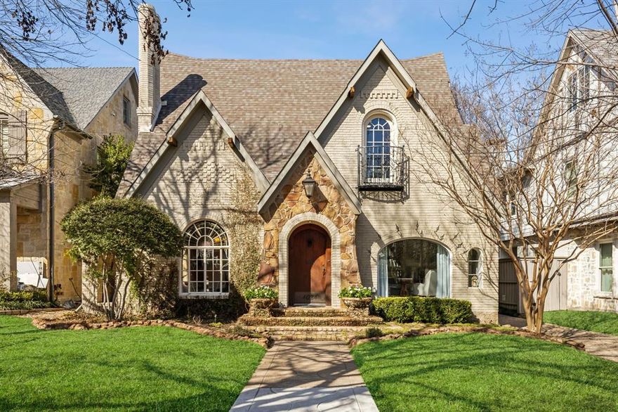 Showings Begin Saturday March 22nd
Timeless Tudor Charm Meets Modern Luxury in University Park
 
Nestled in the heart of University Park, this beautifully updated 1930s Tudor seamlessly blends classic charm with modern elegance. With 4,203 square feet (plus quarters) of thoughtfully designed living space, this home boasts high ceilings, abundant natural light, and character throughout.
 
The stunning open-concept kitchen and den serve as the heart of the home, featuring premium finishes, top-tier appliances, and expansive backyard views. Additionally, the downstairs has formal living room and dining room with a barreled ceiling and stained glass.  Upstairs, four bedrooms provide comfort and privacy, along with a gym and additional living area.  The stunning tree-top master suite is complete with separate closets, fireplace, balcony, and updated bathroom.  Separate quarters over the garage offer flexibility for guests, a private office, or an additional living space.  
 The lush, low-maintenance backyard is perfect for entertaining, complete with turf for year-round greenery. Every detail of this home has been updated throughout, preserving its Tudor charm while enhancing livability.
Located on a premier block in University Park, this home is minutes from top schools, parks, and the best of Dallas living. A rare blend of historic elegance and contemporary convenience.