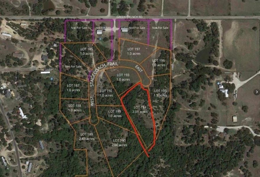 Only 6 miles from Hwy 180 and the heart of Weatherford! Stonebridge Estates offers the perfect mix of privacy and convenience. Restricted to protect your investment but flexible so you can make it your own. NO HOA! Barndominiums allowed (no mobile homes). Multi-generational living permitted – up to two homes allowed per lot. Build now or buy and hold for future value. Enjoy peaceful country living just minutes from Weatherford’s historic downtown square. Buyer and buyer’s agent to verify all information. Parcel map is for reference only; see attached lot map for accuracy.