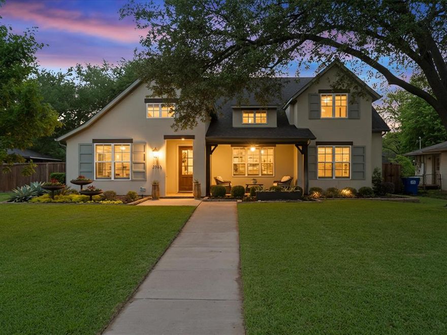 Beautifully designed 4 bedroom, 3 bath home built in 2015, nestled in the highly sought-after Valley View Estates of Farmers Branch, one of the most welcoming and community driven areas in DFW. Showcasing a refined rustic style, this home seamlessly blends warmth, character, and modern functionality with standout features throughout.
Thoughtful, high value upgrades include a whole home generator for uninterrupted power. The exterior is enhanced with professionally installed landscape lighting in both the front and backyard, including uplighting in the trees. A smart irrigation system with an online controller efficiently manages watering for the lawn and flower beds, while leaf guard gutter systems provide low maintenance living.
Step inside to soaring vaulted ceilings accented with custom wood beams, rich oak hardwood floors, and elegant arched doorways that create an inviting yet elevated feel. Natural light pours in, highlighting reclaimed wood accent walls and designer lighting throughout. The stunning stone gas fireplace serves as a striking focal point, creating a memorable space for gatherings.
The open-concept layout is ideal for both everyday living and entertaining. The kitchen offers stainless steel appliances, a wine fridge, ample counter space, and flows effortlessly into the main living areas. Additional features include a mudroom, utility room, built-in surround sound, and plantation shutters throughout.
The spacious primary suite is located on the first floor, offering privacy and convenience, complete with a custom closet system and a well appointed ensuite bath. The home provides flexibility for guests, a home office, or multi-generational living.
Situated on an oversized lot, the backyard features a large covered patio and ample space to create your ideal outdoor retreat. Located just minutes from dining, shopping, and all of Dallas’ major highways, this home offers the perfect balance of style, comfort, and long-term value all in one.