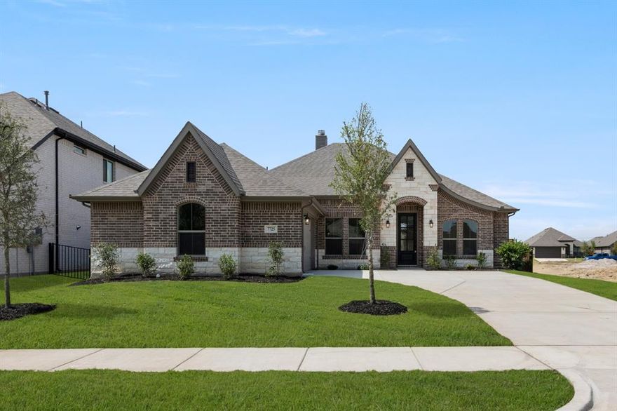 MLS# 21004106 - Built by Landsea Homes - Ready Now! ~ This spacious, single-story home offers a beautifully balanced layout that’s both functional and inviting. The heart of the home is the open-concept kitchen, nook, and family room, anchored by a stunning cast stone fireplace that adds warmth and elegance to the space. The kitchen features a generous island, ample cabinetry, and flows seamlessly into the dining area and family room, making it ideal for entertaining. The private primary suite is tucked away at the back of the home and includes a luxurious bath with separate vanities, a soaking tub, separate shower, and large walk-in closet. Three secondary bedrooms are situated together with a shared full bath. A designated study at the front of the home provides a quiet workspace. With thoughtful details like a covered patio, two-car garage, and well-placed utility room, this home effortlessly blends style and comfort for everyday living.