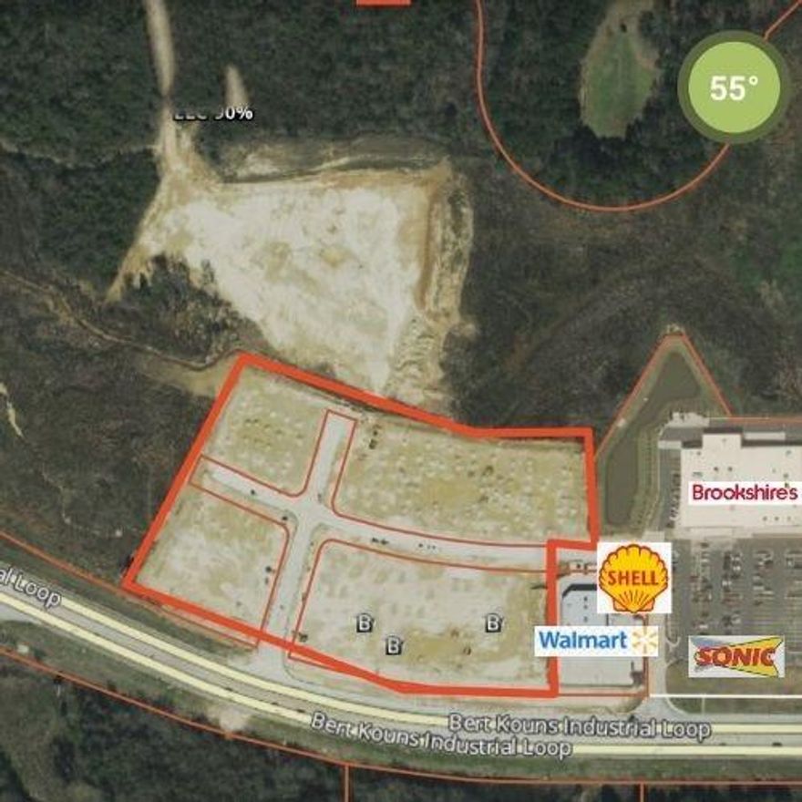 Commercial lot available , .994 acre, pad is ready, in close proximity to Walmart at Bert Kouns and Linwood Avenue. APPROXIMATELY 186 FEET OF ROAD FRONT PROPERTY. This is for one pad. there are 8 pads available.