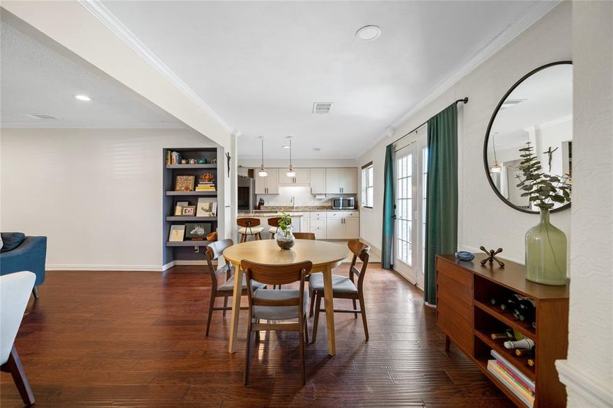 Charming, one story, mid century home located in the highly sought-after Richardson Heights neighborhood. This home has 3 bedrooms, 2 bathrooms, mature trees, and a private backyard perfect for entertaining. Enjoy convenient access to Heights Park, Alamo Drafthouse, UTD, HWY 75 and 635; plus within minutes from great Richardson ISD schools. With lots of shops and restaurants nearby, this home is the perfect mix of character, comfort and the urban suburban blend of the Richardson lifestyle. 

New HVAC and water heater (2018) new gutters and sprinkler system overhaul (2022) new garage door & openers (2023) new french doors (2024)