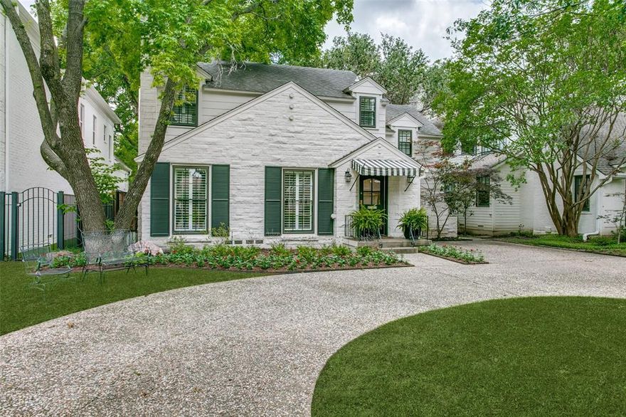 *** Highest and Best - Please submit offers by Saturday, February 15 at 6PM (CST). *** Rare opportunity to own a classically updated, move-in ready home in University Park and Highland Park ISD for under 2 million! This light-filled, charming home in coveted Bradfield Elementary has it all. The beautifully manicured front yard and circular driveway draw you inside this home which boasts pristine hardwoods throughout. Downstairs open floor plan features: formal living and dining spaces; two gas fireplaces; designer wall-papered half bath; light and bright chef's kitchen with marble counters, Wolf cooktop, cafe island seating, built-in wine fridge, and ample storage including a pantry; and a generous laundry room with built-in cabinets and room for a refrigerator. The kitchen opens to the family room offering a wall of windows for abundant natural light. Upstairs the spacious primary suite has built-in bookshelves and a luxurious bath with marble counters and marble tile floor, dual vanities, and an expansive walk-in closet. Off the master suite is a bonus room ideal for an office, nursery, or workout room. Rounding out the upstairs are two secondary bedrooms and a full bath with marble counters. Outside is a turfed backyard, patio, and built-in outdoor grill perfect for entertaining. Steps away is an oversized two-car detached garage with roughly 425 square feet of upstairs flex space including a full bath and closet. Conveniently situated in a prime location steps away from restaurants and shopping on Lovers Lane, walkable to the prestigious Highland Park Village, and in close vicinity to the highly rated Highland Park High school. This gem of a home will not last long; come see it!