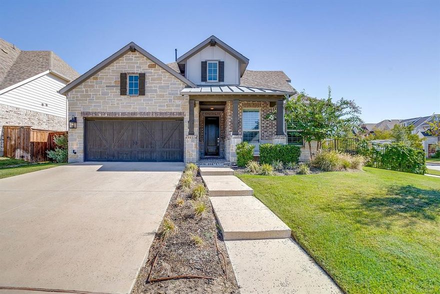 Welcome to this beautifully designed 4-bedroom, 3-bathroom home on a premium corner lot of nearly a quarter acre in the coveted master-planned community of Walsh Ranch in Aledo ISD.  The main level features a bright, open-concept layout with soaring ceilings, a spacious living room with fireplace, and a chef-inspired kitchen with custom cabinetry, built-ins, and an inviting dining area—perfect for entertaining. The oversized primary suite offers a serene retreat with a custom California Closet, while the secondary main-level bedroom functions as a private guest suite with its own ensuite bath and custom California Closet. A dedicated office and utility room complete the first floor.  Upstairs, you’ll find a large game room, media room, and two additional bedrooms with a shared bathroom—ideal for family or guests.  Stunning plantation shutters are installed throughout the home. Rarely available in Walsh, this home features a newly completed pool and spa, both of which can be heated for year-round enjoyment, surrounded by generous patio space for outdoor dining and relaxation, along with the luxury of ample play space on its spacious corner lot.  Additional highlights include a 2-car garage with EV charger and beautifully landscaped grounds.  Enjoy resort-style living in Walsh Ranch, offering exceptional amenities such as parks, pools, fitness center, maker space, tennis courts, and miles of trails—all within the award-winning Aledo ISD.  This home seamlessly combines luxury, comfort, and community—a true Walsh Ranch gem!