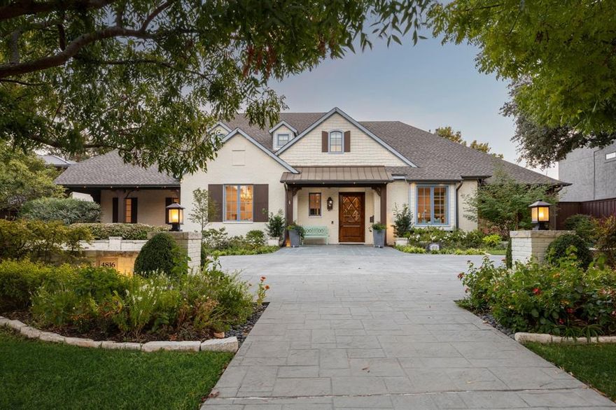 This exceptional custom-built residence is set in a quintessential Dallas neighborhood close to all the private schools and offering a rare opportunity with over 6,000 sq ft - plus an approx. 950 sq ft of walk-in unfinished flex space, ready to make your own with HVAC ready. Set behind a wide circular driveway and beautifully manicured gardens, this Nantucket style home was meticulously crafted and thoughtfully designed by the present owners to reflect multigenerational living with every age group in mind. Inside, soaring 10-ft ceilings and light filled living spaces flow seamlessly from room to room, w warm hardwoods and walls of windows + French doors. The gourmet kitchen contains Monogram appliances, Labradorite countertops, a Shaw's farmhouse sink, an expansive walk-in pantry and two-sided butler’s area, all connecting to the fabulous screened porch w fireplace. Every bedroom offers a private ensuite bath, including a tranquil primary suite with sitting room, dual walk-in closets, soaking tub, oversized shower, and private laundry. Two additional master-sized bedrooms located on the first floor, ideal for guests or in-law suite. Upstairs, enjoy a game, media room or exercise room, 2 ensuite bedrooms, lounge area with wet bar, and access to the enormous bonus attic. Additional features include ELEVATOR, storm-safe room, HVAC’d large storage room, home generator, mosquito misting system, GEM lighting, over engineered foundation, remote hurricane screens, reduced noise sub-flooring and sound reduction insulated walls throughout, Nov 2025 roof. The tranquil backyard space is a private sanctuary- with a cedar pergola, built-in grill, putting green, and a sport court with basketball hoop, security cameras and commercial grade gate. Walk to Hockaday and enjoy close proximity to Jesuit, St Rita, St Marks and all this beloved quiet neighborhood has to offer.