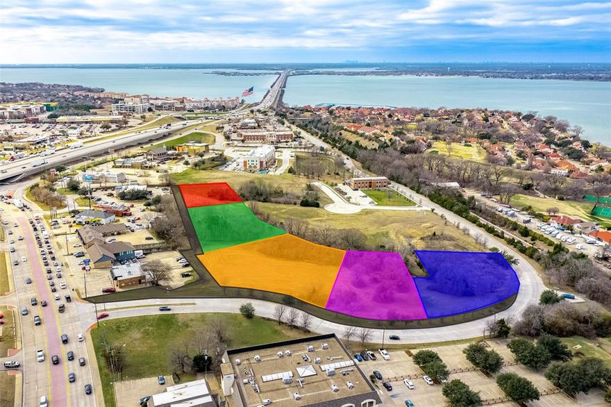 Now available is this 5.657-acre tract with pad sites for sale. The property is located along La Jolla Point Drive, just off Ridge Road and Interstate 30. In the heart of Rockwall, this property is zoned retail-office and is ideal for business development within a high traffic area. The property receives over 130,000 vehicles per day in the local area and is surrounded by several major retailers including Velvet Taco, I HOP, Waffle House, and Steak ‘n Shake. With City Water and electric to site, the property is ready for development within one of Rockwall’s most desirable locations!

City has approved for LHG hotel development.