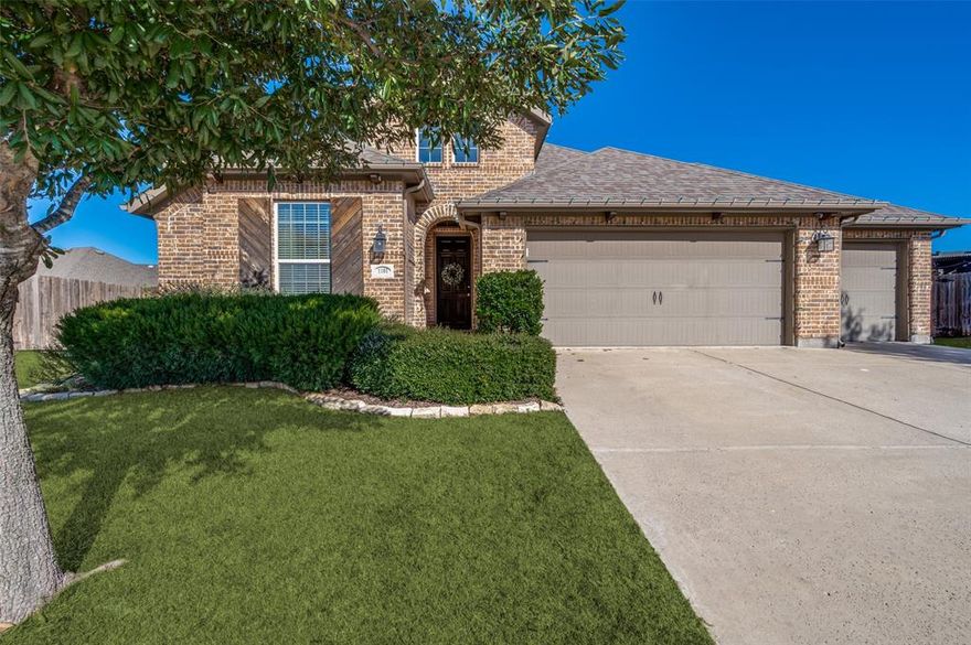 Discover this beautifully maintained Highland Homes 4-bedroom, 2.5-bath residence situated on a rare 0.31-acre oversized lot in the centrally located Parkside neighborhood. Enjoy walkability to the newly improved Old Celina Park and top-rated Lykins Elementary, plus convenient access to future tollway expansion and Historic Downtown Celina. The heart of the home is the spacious, eat-in kitchen featuring a gas cooktop, stainless steel appliances, granite countertops, farmhouse sink, and oversized island, all overlooking the breakfast area, living room, and expansive backyard — perfect for everyday living and entertaining. A private office adds flexibility for work, study or can be converted to a workout room. The rear-facing primary suite offers privacy and a relaxing retreat, complete with a large walk-in closet. Secondary bedrooms are thoughtfully separated from the primary for added privacy. Step outside to the oversized backyard with an extended patio and covered sitting area, ideal for gatherings and outdoor enjoyment. Additional highlights include an HOA and city-approved detached shed, a 3-car insulated garage with mini-split unit, EF-5 certified tornado shelter, and two EV charging ports. Experience the perfect blend of comfort, functionality, and location in this exceptional home on an oversized lot. Schedule your showing today!
