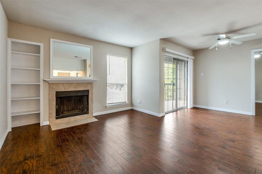 Welcome home! Charming one bedroom condo on 3rd floor. All kitchen appliances, washer and dryer. Beautiful engineered hardwood flooring throughout. Very bright and light. Freshly painted, overlooking community pool. 1 covered parking. Centrally located, easy access to George Bush and Dallas Tollways. Enjoy shopping at nearby Central Market, Whole Foods, Trader Joes, Costco and Shops of Willow Bend.
