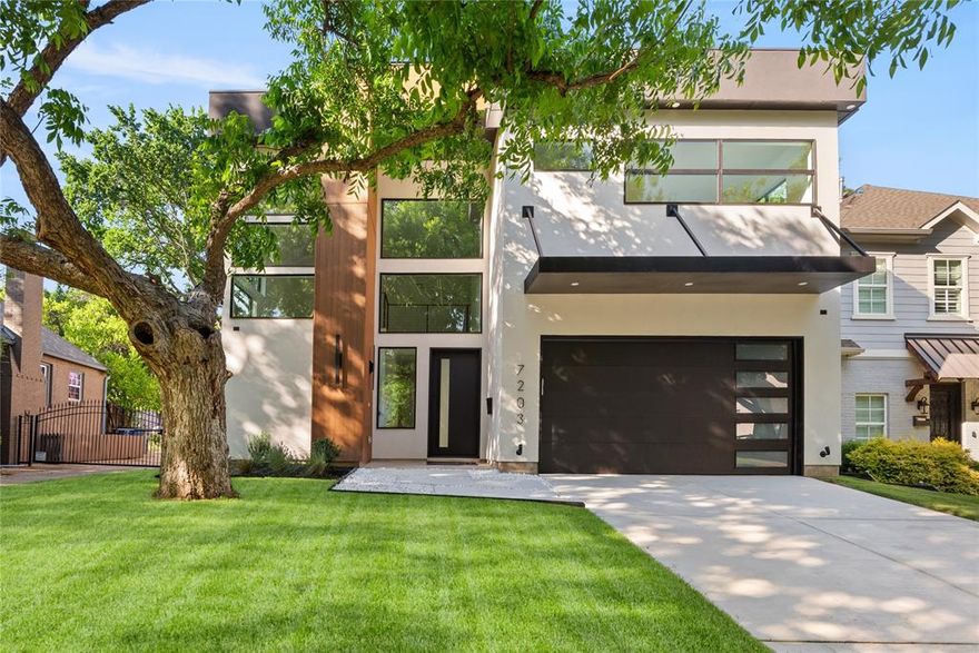 Located in the highly sought-after C Streets and within the acclaimed Lakewood Elementary attendance zone, this stunning new construction by Avant Group offers 4,980 square feet of modern luxury just minutes from White Rock Lake, Lakewood Village, and Dallas’ premier dining and retail. Thoughtfully designed for everyday functionality and elevated living, this 6-bedroom, 6.1-bathroom residence features soaring ceilings, white oak hardwood floors, and a spacious open-concept layout that seamlessly connects the kitchen, dining, and family rooms. The gourmet kitchen is equipped with hand-built cabinetry, waterfall-edge quartz island, WOLF® dual fuel range, 48-inch built-in Café® refrigerator  dry bar with LED-lit floating shelves and wine cooler, plus a walk-in pantry with abundant storage. A first-floor game room with wet bar opens to a large covered veranda, while a versatile guest suite or private study with ensuite bath and sliding doors to the backyard adds flexibility. Upstairs, the luxurious primary suite features a spa-style bathroom with floating dual vanities, vessel tub, oversized rainfall shower, and a spacious custom walk-in closet. Four additional bedrooms—each with ensuite baths and walk-in closets—complete the upper level along with a conveniently located laundry room. Built for performance and peace of mind, the home includes a Control4® Smart Home system, CAT-6E pre-wiring, foam insulation, dual tankless water heaters, a piered-slab foundation, and a Maverick® 1-2-10 Builder’s Warranty. A masterful blend of design, technology, and location—7203 Casa Loma Ave offers refined living in one of Dallas’ most desirable neighborhoods.