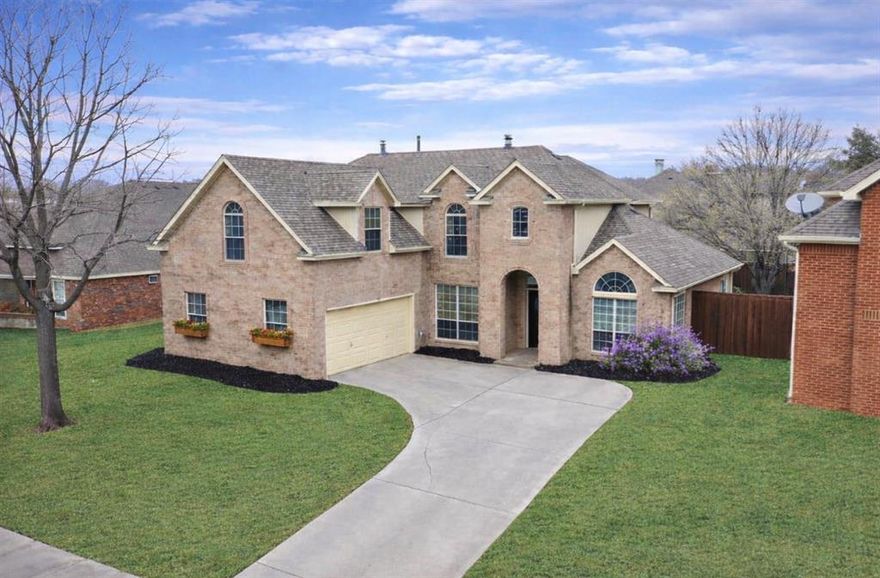 Welcome to 2800 Gabriel Drive in McKinney — a home that truly feels good the moment you walk through the door.
Located in one of McKinney’s favorite established neighborhoods, this thoughtfully updated two-story home offers 3 bedrooms, 2.5 bathrooms, a dedicated home office, and an upstairs flex space that gives you options as life changes. Whether you work from home, need a playroom, or want a second living area, the layout makes it easy to adapt the space to fit your needs. Natural light fills the main living areas, creating a warm and comfortable setting for both everyday routines and time with friends. The open living and dining spaces connect easily to the kitchen, where you’ll find plenty of counter space and storage for weeknight dinners, weekend baking, or hosting holidays at home. Upstairs, the flex space can become a game room, media area, workout space, or quiet retreat — whatever fits your season of life. Be sure to check out the closet! The primary suite offers privacy and room to unwind, complete with its own bath and a spacious closet. Two additional bedrooms and a full bath provide space for family, guests, or hobbies. Step outside and you’ll discover a backyard designed for gathering. The fire pit sets the scene for relaxed evenings and long conversations, while the covered patio makes grilling and outdoor dining comfortable year-round. There’s also a 6.5 x 25-foot storage shed, giving you plenty of room for tools, yard equipment, or extra storage. With convenient access to shopping, dining, parks, and major commuter routes, everyday errands are simple and weekend plans are close to home. 2800 Gabriel Drive offers space, flexibility, and a welcoming atmosphere — ready for its next chapter.