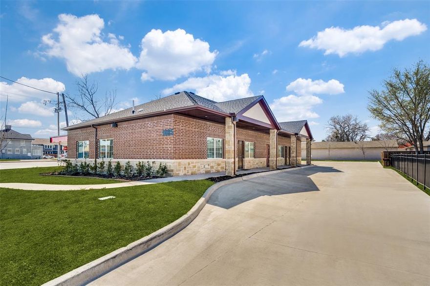 Exceptional, Modern Office Asset in the Heart of Plano. Nestled at the vibrant intersection of East Plano, this immaculate, brick-and-concrete office building was thoughtfully designed and completed in 2019, offering a contemporary and professional appearance that speaks volumes. 
Featuring a compact yet highly functional 3,038 sq ft footprint on a 0.3-acre lot, this property presents exceptional value and versatility.
Designed for Efficiency – Four mirrored office suites, each thoughtfully laid out with two inner offices and a private restroom—perfect for small businesses, private practices, or boutique professional uses. Premium Construction & Security – Built with brick, concrete, and rock-stone, and fitted with advanced security systems including burglar and fire alarms. Superb Location & Accessibility – Situated behind a prominent gas station and located at the corner of 18th Street and K Avenue, ensuring strong visibility and easy access for staff and clients alike. 
Whether you're seeking a refined base for your own enterprise or an outstanding investment property in a high-demand Plano corridor, this asset offers a rare combination of contemporary design, strategic layout, and standout locale.