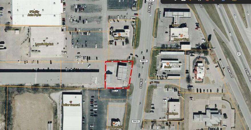 Great Business location on a major thoroughfare in Decatur Texas! This former gas station and convenience store is ready for new life in the ever growing city of Decatur. The building is close proximity to anchor stores such as Wal-Mart, Tractor Supply and ORileys auto parts, Dollar General and others. The location also sits close to restaurants such as Wendy's, Sonic, Burger King, Cicis and many others. The property is on FM 51 South in Decatur, a highly traveled roadway in town that feeds back to US Highway 287. This building was formerly a Circle S gas station. The tanks have been removed from the ground and the awning is no longer in place. If you are looking to have a long term place in the heart of the County seat of Wise, this could be the perfect location. The owner is open to leasing the building and lot, or looking at options for a ground lease as well.
