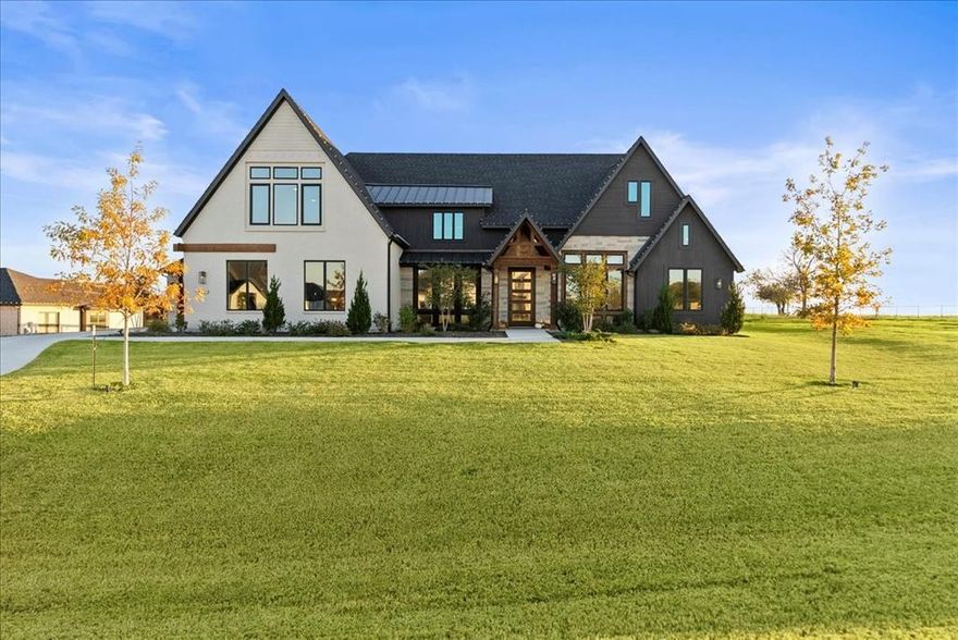 Custom Noble Classic Home located in highly sought-after The Highlands of Northlake community. Combining modern elegance with classic charm, this unique residence is perfectly positioned on a one-acre, hilltop corner lot, offering stunning curb appeal and exceptional design. 4 bedrooms, 4 baths, Office , an Upstairs Bonus Room with Full Ensuite Bathroom and Walk-in Attic Storage, and 3-car garage. Gourmet Eat-in Kitchen with Waterfall Kitchen Island, Farm Sink, Oversized Refrigerator-Freezer, Ceiling-height Cabinets, Wine Fridge, Built-in Ice Maker, and a Coffee Bar. Separate Dining Area with Custom Built-in Cabinetry and Large Countertop Buffet makes entertaining effortless. Thoughtful details abound, from the vaulted and tray ceilings adorned with wood beams and accent lighting to the expansive floor-to-ceiling windows that bathe the interior in natural light. Primary Bedroom and Living Area each feature Ventless Gas Fireplaces for a cozy and sophisticated touch. Sliding Glass Doors lead to an inviting outdoor living space, complete with a beautifully stained lap-and-gap cedar ceiling, a built-in grill, and fireplace. Whether you’re hosting a crowd or enjoying a quiet evening under the stars, this patio is the perfect setting. Every corner of this home reflects meticulous craftsmanship and attention to detail, making it a one-of-a-kind find in the neighborhood.