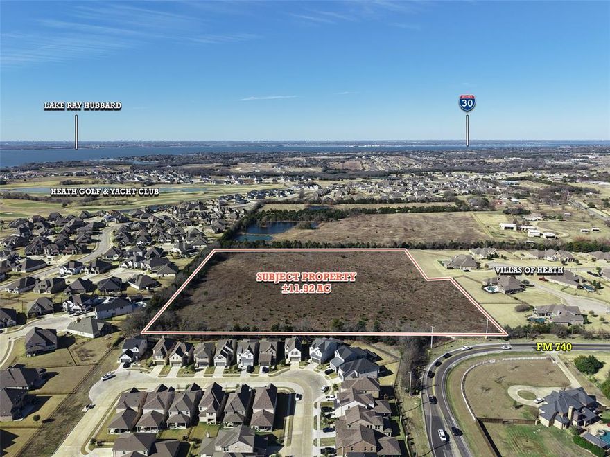 Current Zoning: Agriculture (Zone A)
Future Land Use: Medium Density Residential
Medium Denisty: Single-family Lots (1 Ac Min.)
Frontage, FM 740: ± 80 Ft
School District: Rockwall ISD
CCN: City of Heath
Utilities: Exhibits Available Upon Request
PROPERTY SIZE: ± 11.92 ACRES
Comprised of one parcel