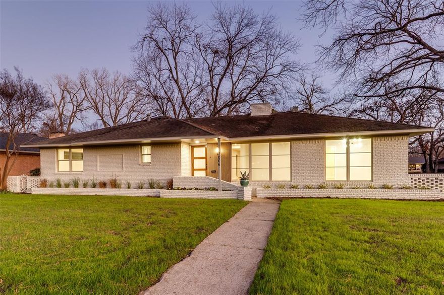 Stunning Fully Renovated Mid-Century Ranch in Merriman Park – Move-In Ready! Spacious Treed Corner Lot! Rare opportunity!

This meticulously updated 3 bedroom, 2.5 bath mid-century ranch in sought-after Merriman Park, in Northeast Dallas (conveniently nestled between Lakewood & Lake Highlands), hits the market for the first time in over 50 years. Thoughtfully reimagined with an open-concept design, high-end designer finishes, and modern upgrades while honoring its timeless mid-century custom-built charm – truly turnkey and feels like new construction.

Enter to gleaming refinished original oak hardwoods flowing throughout, complemented by new engineered hardwoods in the kitchen and family room. The chef's gourmet kitchen features premium KitchenAid appliances, Sharp microwave drawer, quartz countertops, custom soft-close cabinetry, oversized center island, stylish dry bar, and built-in wine refrigerator – perfect for entertaining.
Indulge in spa-like luxury: Expansive primary suite bath with quartz double vanities, freestanding soaking tub, oversized frameless glass multi-head marble and porcelain tiled shower. Secondary bath boasts quartz double sinks & designer tile frameless shower. Additional half bath and utility room showcase elegant quart and terracotta tile. All-new fixtures, interior & exterior doors, and energy-efficient windows complete the fresh, modern feel.
Prime family-friendly location! Large fenced grassy backyard with deck. New efficient HVAC, Water Heater and Electrical.
Shaded by four majestic 60+ year-old Pecan trees, and two equally impressive East Texas Loblolly pine trees gracing the parkway -- half a block from highly regarded L.L. Hotchkiss Elementary School! Steps from White Rock Creek Trail (connect to White Rock Lake Trail system) for biking-jogging. Close to Flag Pole Hill, White Rock Lake parks, dining, shopping, theaters, and luxurious, upscale NorthPark Center. Easy access via US-75 and Dart Rail to Downtown Dallas, and Plano.