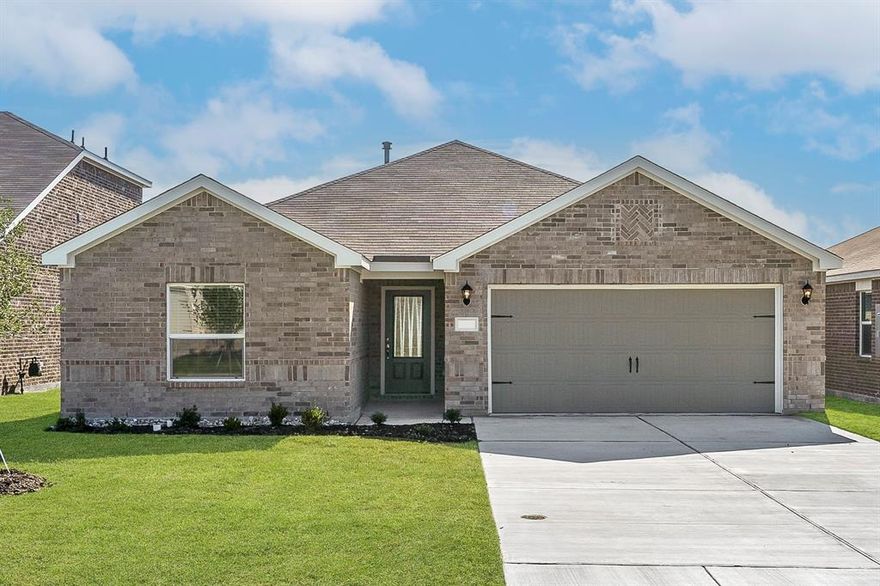 The Sabine floor plan features three bedrooms, two bathrooms and an attached two-car garage. The chef-ready kitchen boasts wonderful upgrades, making cooking and cleaning a breeze. Adjacent to the kitchen, the dining room is bathed in natural light, creating an inviting space for family meals. The spacious family room provides a cozy ambiance for relaxation and entertainment. The versatile flex space can be tailored to unique needs, whether as a home office, workout space or guest room. The master suite includes an expansive bedroom, a spa-like bathroom with a grand vanity and glass walk-in shower, and a generous walk-in closet. Completing this home is a fenced backyard with a covered patio for safe outdoor fun.