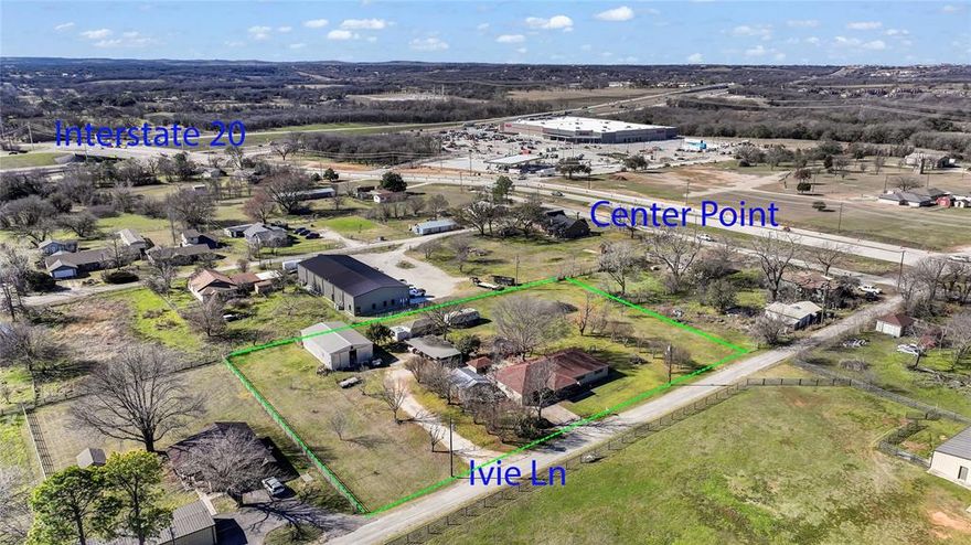 Located just minutes from the new Costco in Weatherford, and one block north of the new Sprouts development, this property is ideal for new retail development in a growing location with heavy traffic on Center Point.  Property adjoins two additional Center Point facing lots that are for sale. This is currently a residence so please do not go on property without an appointment. City water lines are currently in place on Center Point, and city sewer is in planning phase and will connect at the end of Ivie Ln.  Documentation on city sewer and water is attached in MLS transaction desk.