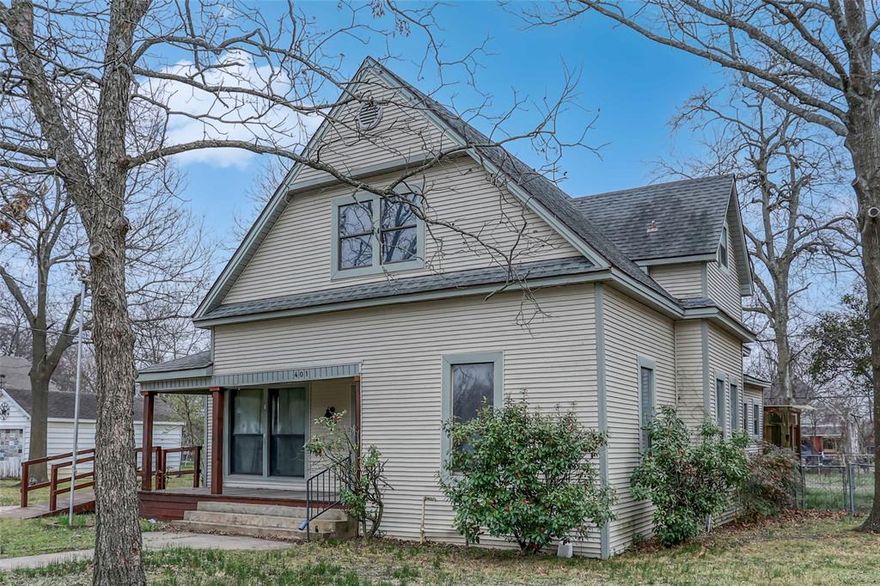 Calling all DIYers, or House Hack hunters! This charming historic gem offers over 3000sqft on almost a quarter acre in the heart of Whitewright! Built in 1900, 3 bedrooms, 3 full bathrooms, and an additional study!  This home is overflowing with character and brimming with potential. The covered porch adds charm and accessibility. As you walk into the living room, you will soak in all the warmth and history, including the antique wood features, wood flooring, and trim. The primary suite and study are conveniently located downstairs with the secondary bedrooms, bonus room, and a flex space on the second story. The kitchen features counterspace and cabinet storage galore. Both dining areas are oversized, and the laundry room! The deck is partially covered perfect for outdoor entertaining looking over the large fenced-in backyard. Drink in the natural peace of the trees or create a garden. The oversized detached two-car garage offers additional storage or a workspace. This home is being sold as-is, making it a rare opportunity for anyone looking to restore or reimagine a piece of history. Bring your dreams, Plans and make this home your before and after!