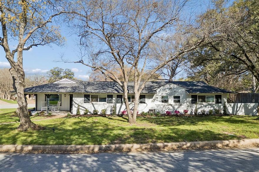 Charming ranch-style home in the established Ridgmar neighborhood, offering 3 bedrooms, 2 full baths, and a dedicated office space perfect for working from home, an additional living space or a playroom. Situated on a large corner lot, this property provides both space and flexibility inside and out.

Enjoy true Texas outdoor living with an oversized covered front porch and an expansive covered back porch complete with TV wiring, ceiling fans, and a fire pit area, ideal for entertaining year-round.

The location is hard to beat. Just minutes from the bricks of Camp Bowie Blvd, and I-30, with quick access to downtown Fort Worth, Lockheed Martin, and the Cultural District. You are also close to Clearfork, Waterside, and some of Fort Worth’s top dining, shopping, and entertainment options. Nearby parks, trails, and schools add to the convenience and lifestyle this home offers.

A rare combination of charm, lot size, and location in one of Fort Worth’s most accessible areas.
