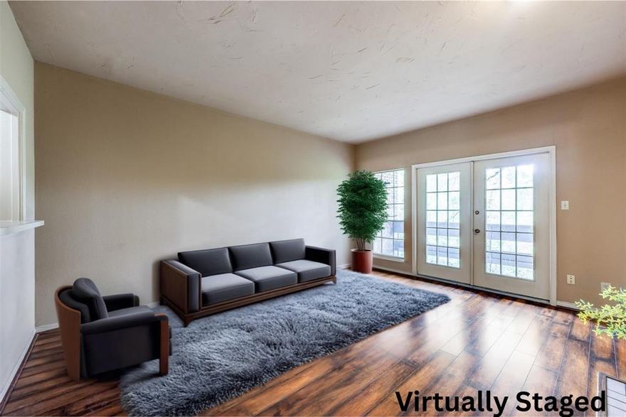 WELCOME HOME!  This condo is located on the creek and has a view of beautiful trees. Desireable 2 bedroom, 2.5 bath condo unit located in Woodlands on the Creek.  Richardson ISD Schools! Reserved covered parking steps away from the unit. The Primary bedroom has 2 spacious walk-in closets.  Abundant storage space in this unit. Refrigerator is included. Secondary bedrooms as its own separate entrance, making an excellent option for roommates.  There is an existing home warranty that covers this property. This Community has an inground pool with hot tub and a club house perfect for social gatherings or meetings.  Enjoy cool evenings gathered around the firepit!  Steps away from the Dart transportation and close proximity to shopping. This condo is located in Lake Highlands.  Blanket insurance is covered by the HOA.