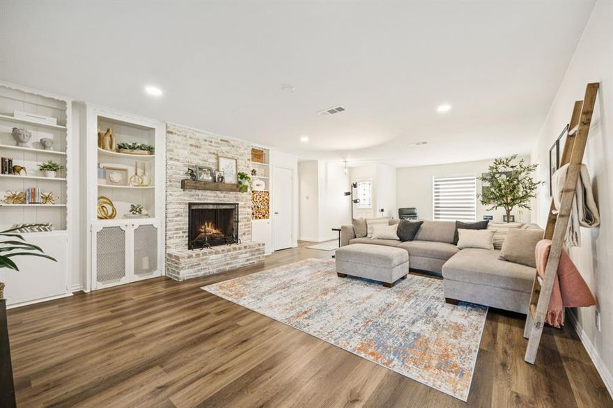 Welcome to this beautifully designed one-story 4 bedroom, 3 bath home that perfectly balances upscale finishes with inviting comfort. The open-concept layout feels light and airy, enhanced by an abundance of windows that flood the home with natural light. At the heart of the living space, a stunning fireplace creates a cozy focal point.

The home is loaded with high-end upgrades and thoughtfully planned details throughout. Generous storage options and ample closet space ensure everything has its place, while the seamless flow of the floor plan makes everyday living effortless.

Step outside to the patio and enjoy a peaceful outdoor retreat, perfect for morning coffee or evening gatherings. Designed for modern living with timeless appeal, this home offers comfort, elegance, and warmth all in one exceptional package.