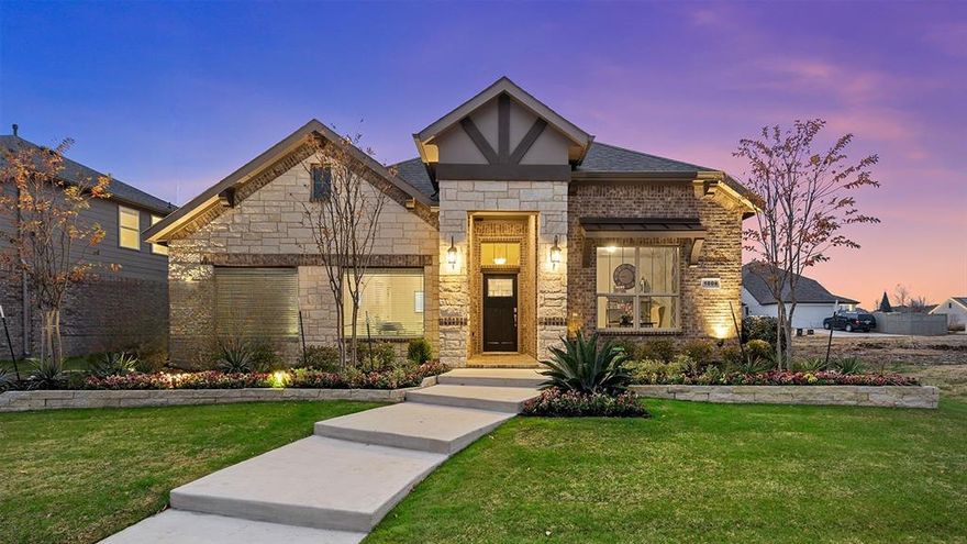 Complete and move-in ready! Now selling in the new phase-Gorgeous new 2-story built by D.R. Horton in the master planned community of Pecan Square in Northlake and Northwest ISD! Beautiful Aledo 5-4-2 floorplan, Elevation G, ready now! 1008 Pearl Place, Northlake, Texas is a new home built by D.R. Horton America's Builder in the master planned Pecan Square community. The Aledo is a two-story floor plan offering approx 2,622 sq. ft. of living space, 5 bedrooms, 3 full bathrooms, and an upstairs game room. As you enter the home through the foyer, you'll pass one secondary bedroom, mud bench and half bath. Continue into the open concept living space. The kitchen overlooks the dining and living room with fireplace, perfect for entertaining. The kitchen features granite or quartz countertops, ceramic tile backsplash, stainless steel appliances with gas cooking range, a wide pantry, and a large kitchen island. The main bedroom suite is privately located at the back of the home, just off the living room, and features dual sinks, a garden tub, separate walk-in shower and walk-in closet. Upstairs you will find an open game room space, the fifth bedroom and the third full bathroom. This home also includes a covered patio and a professionally landscaped and irrigated yard complete with sod.  Additional features include: tankless water heater; Ceramic tile flooring at Entry, Hallways (per plan), Kitchen-Breakfast, Living Room, Utility and Bathrooms; and, full yard sod, landscaping and irrigation. This home includes our HOME IS CONNECTED base package.  Using one central hub that talks to all the devices in your home, you can control the lights, thermostat and locks, all from your cellular device. Community Amenities with Pools, Playgrounds, Clubhouse, Fitness Center and more!