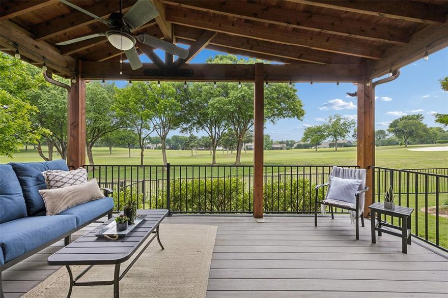 Perfectly positioned along a stunning golf course in the heart of McKinney, this beautifully maintained two story home offers timeless style, exceptional functionality, and breathtaking views from nearly every room. From the moment you step inside, soaring two story ceilings in the grand entry and formal living room create a light-filled, open atmosphere that seamlessly brings the beauty of the outdoors in. Recent updates include fresh paint throughout, new carpet, new upstairs HVAC system, and the windows have all been replace.

Thoughtfully designed for both everyday living and entertaining, the home features a spacious formal dining room with direct access to an expansive kitchen complete with stainless steel appliances, a center island, breakfast bar, and abundant cabinetry and counter space. The kitchen flows effortlessly into the breakfast area, where you can step outside to an incredible screened-in patio with dual ceiling heaters perfect for year round enjoyment leading to a covered deck that overlooks the lush golf course setting.

The oversized primary suite on the first floor is a true retreat, offering serene views, a private study, and a luxurious ensuite bath with dual vanities and separate his-and-her closets. Upstairs, you’ll find three generously sized bedrooms, two full baths, and a spacious game room featuring built-in cabinetry and shelving ideal for relaxing or entertaining.

Additional highlights include engineered wood flooring throughout most of the downstairs living areas, fresh interior paint, new carpet, professional landscaping with leaf guards, and an oversized garage with extra space perfect for a golf cart.

Zoned to highly regarded schools and nestled in one of McKinney’s most desirable areas, this home has been lovingly cared for and offers a rare blend of warmth, elegance, and enduring appeal.