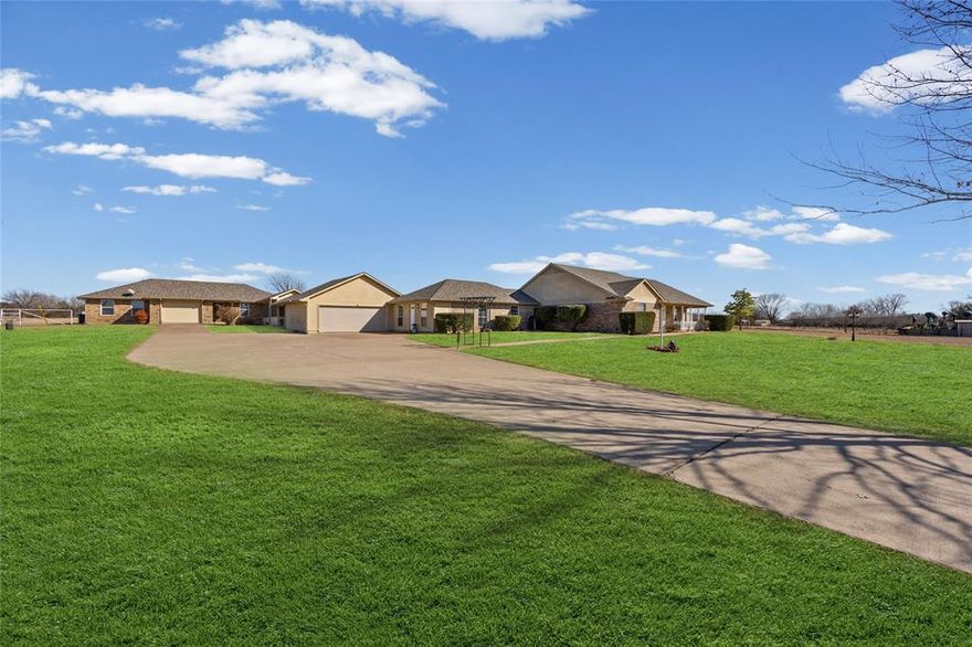 OPEN HOUSE, Sunday 1 to 3 pm

Two Homes on 8 Acres with Shop – Rare Opportunity & No HOA

Rare opportunity to own two separate residences situated on 8 beautiful acres, offering space, versatility, and peaceful country living — all with no HOA. Properties like this are hard to find.

The main home features 4 bedrooms and 2 baths with a spacious, functional layout designed for both everyday comfort and entertaining. The primary living area is anchored by a cozy gas-burning fireplace, creating a warm and inviting focal point. A large family room provides additional space to relax, gather, or host guests. The oversized 2-car garage includes a dedicated workspace, ideal for hobbies, storage, or projects.

The second home offers 2 bedrooms, 2 baths, and a private office, making it perfect for multi-generational living, guest accommodations, rental potential, or a home-based business. This separate residence delivers flexibility while maintaining privacy from the main home.

The 8-acre property provides endless possibilities — room for animals, gardening, recreation, equipment, or simply enjoying wide-open Texas skies. The shop approximately 48x34 with electricity, and concrete floor adds valuable functionality for storage, projects, or workspace needs.

If you’re looking for acreage, flexibility, privacy, and freedom from HOA restrictions, this property delivers.