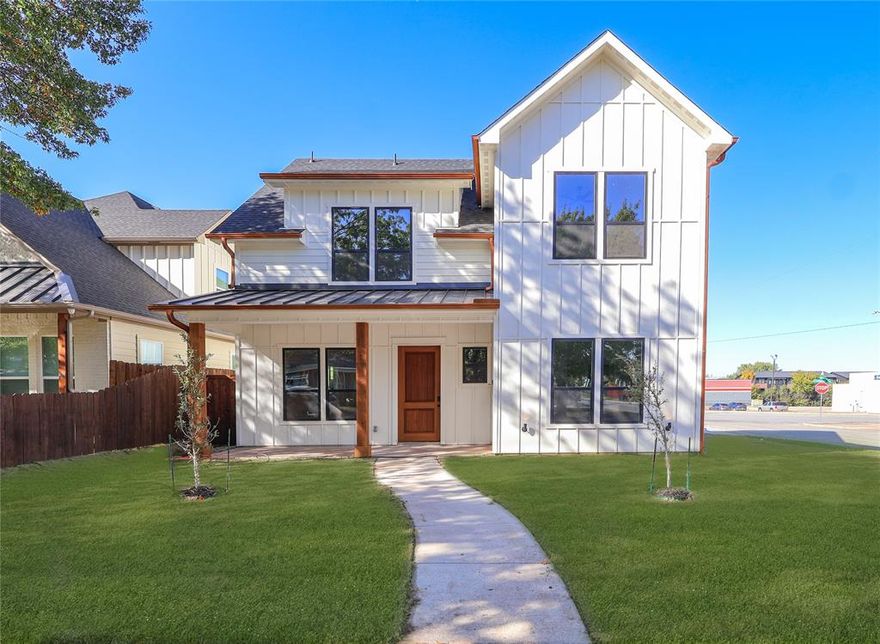 New Construction!! Welcome to your dream home! This beautifully two-story farmhouse style with crisp white board-and-batten siding, well-designed 4-bedroom, 3.5-bathroom residence offers a perfect blend of modern luxury and everyday comfort, making it the ideal sanctuary for families and entertainers alike. As you step inside, you’ll be greeted by an inviting open-concept layout that seamlessly connects the living, dining, and kitchen areas. The heart of the home is the kitchen equipped with stunning quartz countertops, sleek stainless steel appliances, and ample storage. The spacious living room, bathed in natural light, beckons for cozy gatherings. Retreat to the master suite, with plenty of light, a true oasis complete with a large walk-in closet that caters to all your wardrobe needs. The stylish en-suite bathroom provides a serene escape, featuring modern fixtures and finishes designed for relaxation after a long day. Three additional well-appointed bedrooms offer plenty of space for family, guests, or a home office. Large room upstairs can be use as game room, movie room etc. The second bathroom is thoughtfully designed, ensuring convenience for everyone. Including a laundry room that makes chores a breeze and a mudroom conveniently located by the garage entrance, perfect for keeping your space organized and clutter-free. Outside is a large porch for family gatherings. Enjoy the convenience of being just minutes from TCU, shopping, dining, and entertainment. Plus, with easy access to major highways. Must see!!