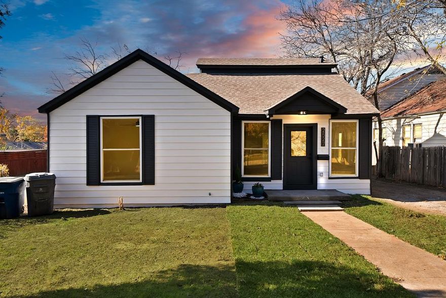 Beautifully updated 3-bedroom, 1.5-bath home with a bonus studio space perfect for guests, or a home office. This home features a bright open layout, modern finishes, new windows, and a gorgeous kitchen with shaker cabinets, quartz countertops, stainless steel appliances, and designer tile work. Property sits on a corner lot with a big yard and has a new HVAC system.