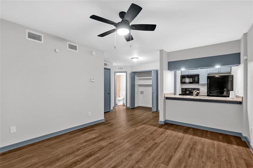 Investment property.  Beats 1% rule. 1 Bedroom ground floor condo. Recently refurbished, pictures are current condition. It comes with dedicated parking space. Water supplied by HOA individual electric meter. Includes Patio with storage. Kitchen has granite counter tops with dishwasher, hob oven, and microwave over, fridge freezer and washer. Bedroom has a large walk-in closet and access to patio. New blinds on all windows. Plumbed for washer dryer. Currently vacant, Rents for $825- to $950. Building has had roof and siding replaced in last 12 month.