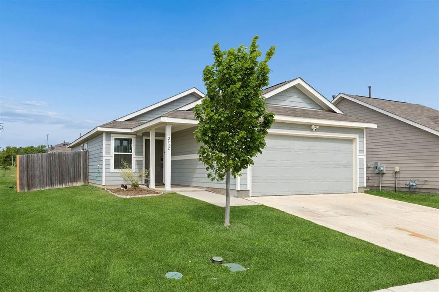 Welcome to 2932 Dora Drive, a beautifully maintained single-story home built in 2023 and ideally positioned on a desirable corner lot in Fort Worth’s growing Sierra Vista community. This move-in-ready residence offers 3 bedrooms, 2 bathrooms, and 1,276 square feet of thoughtfully designed living space, blending modern finishes with a functional layout that supports everyday comfort and convenience. Step inside to an open-concept floorplan that seamlessly connects the living, dining, and kitchen areas, creating an inviting space ideal for entertaining or relaxing. Abundant natural light enhances the interior, while the efficient single-story design promotes easy flow throughout the home. The kitchen serves as the heart of the property, offering ample cabinetry, generous prep space, and clear sightlines to the main living area. The private primary suite provides a peaceful retreat with a well-appointed bathroom, while two additional bedrooms offer flexibility for a variety of uses such as workspace or guest accommodations. Each space is designed with practicality in mind, delivering both comfort and versatility. Outside, the corner lot adds curb appeal and a sense of openness, while maintaining privacy. The low-maintenance yard allows more time to enjoy nearby amenities and outdoor relaxation. Residents benefit from a modest HOA and convenient access to major highways including I-35W and I-820, making commuting to Downtown Fort Worth simple and efficient. Shopping, dining, parks, and everyday essentials are all within close reach. This nearly new home stands out for its clean design, comfortable atmosphere, and prime location in a rapidly expanding area of North Texas. A compelling opportunity for buyers seeking modern construction, efficient space, and lasting value. Exceptional overall appeal.