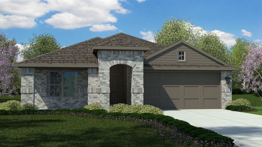 D.R. Horton America's Builder since 2002 is excited to serve as your new home builder in Lonestar at Liberty Trails, a fabulous unique master planned community in Justin and Northwest ISD! The single-story Elgin Floorplan Elevation-C features 4 bedrooms, 2 bathrooms, and a 2-car garage, with a quick estimated Winter completion. The open-concept design includes a connected family room, kitchen, and dining area, with a large island, granite countertops, stainless steel appliances, gas range, built-in microwave, and a corner pantry. The primary suite features a wide quartz-topped vanity, a 5-foot oversized shower, and a spacious walk-in closet. Ceramic tile flooring runs through the entry, hallways, and wet areas, and the home includes a Home Is Connected® Smart Home Technology package. Outside, enjoy the covered back patio and a fully fenced backyard with sod and a sprinkler system. Additional features include a gas tankless water heater for energy efficiency. Future Community Amenities to include Club House, Dog Park, Fishing Pond, Pickleball, Playground, Pool, Splash Pad, Walking-Nature Trails and Sand Volleyball. Situated conveniently near Highway 114 and Highway 287, Lonestar at Liberty Trails provides convenient access to key roads, making it ideal for commuting and exploring the surrounding areas.