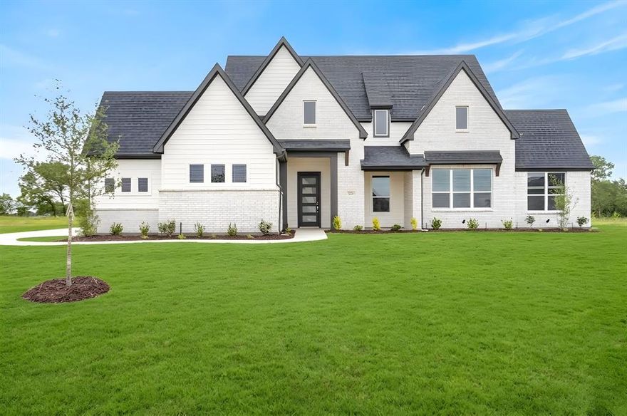 Welcome to the stunning Blaire floorplan by Elmwood Homes, offering 2,729 square feet of thoughtfully designed living space in the highly sought-after Waxahachie ISD. This move-in ready new construction home features 4 spacious bedrooms, 2.5 bathrooms, a dedicated study, and a versatile gameroom—perfect for entertaining, working from home, or creating the ideal flex space for your family’s needs. The inviting family room showcases a breathtaking vaulted ceiling that adds warmth, natural light, and an open-concept feel throughout the heart of the home. Designed with both comfort and functionality in mind, this home also includes a 500-gallon propane tank and quality craftsmanship that Elmwood Homes is known for. From the spacious layout to the designer finishes and modern touches throughout, every detail has been carefully curated to create a home that is both stylish and practical. Don’t miss the opportunity to own this beautiful move-in ready home that perfectly blends luxury, comfort, and everyday living.