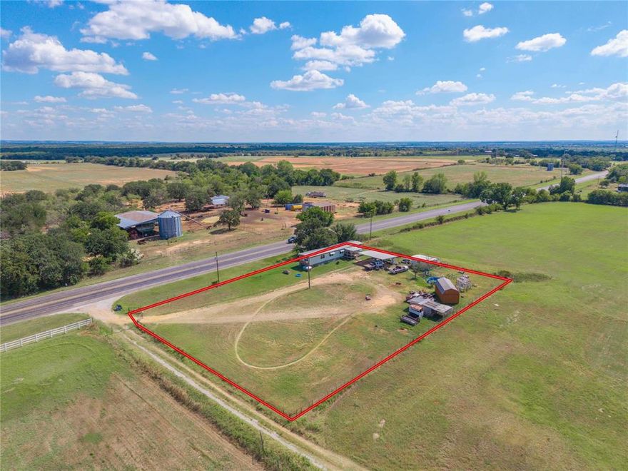 • 1 Acre ideally located south of De Leon on Highway 16.  5 miles outside of town and only a few minutes from Comanche County Medical Center.
• 
• The property is fenced and includes an 1120 sq. ft. 3 bedroom, 2 bath mobile home with central air and heat, plus a 220V window air and heat unit.
• 
• The home has a 4 year old R-Panel metal roof and a covered back porch.
• 
• There is an all steel 2 car carport, and an insulated – air conditioned guest house or man cave.
• 
• The property is supplied by a coop water meter, and has a septic system.
• 
• The red, barn style storage building and the wheelchair ramp are not included.
• 
• Great Location - Great Price!  Call us today to schedule a viewing!!