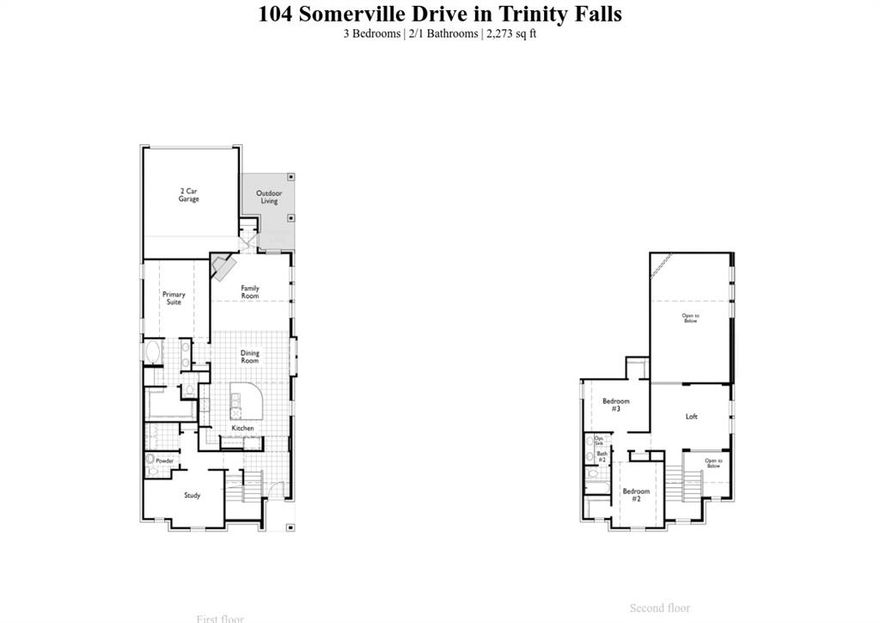 MLS# 20376877 - Built by Highland Homes - Ready Now! ~ 2 story, 3 bedrooms, 2.5 baths, study, family room, dining area, loft, extended outdoor living area & 2.5 car wide rear garage.  Oversized corner lot, upgraded light brick, custom front door & uplights! Smart Home with optional security system, painted cabinets, noir lighting package & 8' first floor interior doors. Railing ilo half walls upstairs! Kitchen features quartz countertops, Silgranit sink, pendant & undercabinet lights! Upgraded kitchen backsplash & matching tile fireplace! Primary bath cultured marble shower pan & drop in tub. Wood floors, tile & carpet upgrades!