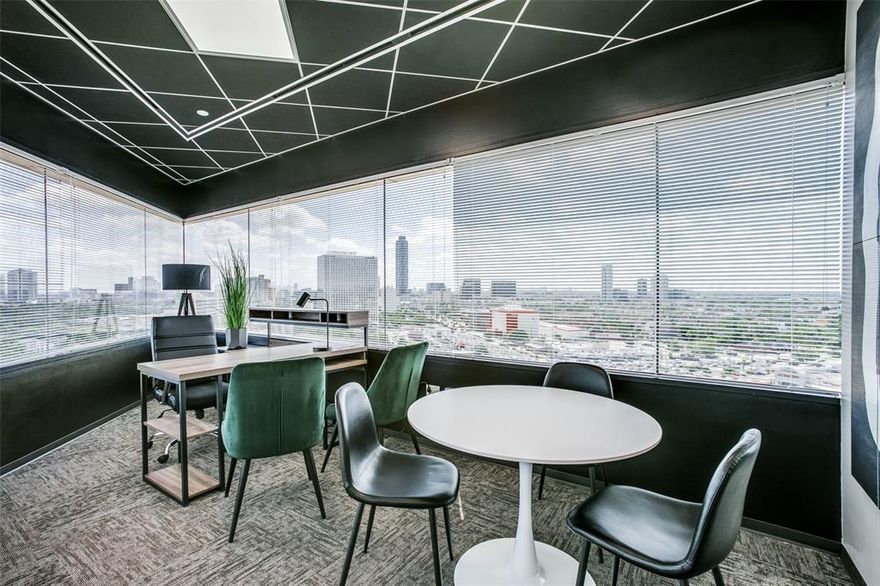 FULLY-FURNISHED (onsite receptionist, printing, refreshments, parking, utilities, janitorial etc.) for each private office. Access to conference rooms and shared amenities, local business phone lines with unlimited domestic long distance, 24-7 fitness center and all locations across DFW, Houston, Atlanta and Phoenix. Tenant and tenant's agent to verify all MLS information with on-site staff.