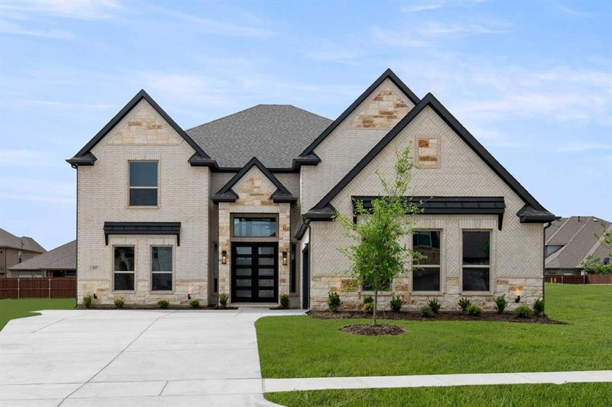MLS# 21284054 - Built by First Texas Homes - Ready Now! ~ Welcome to High Country in Burleson, Texas. The Northcrest 2FSW offers 5 bedrooms, 4.5 bathrooms, and 4,498 square feet of thoughtfully designed living space that balances comfort, functionality, and timeless design. A grand double-door entrance opens to a sweeping butterfly staircase, creating a striking first impression. The main floor features a private study and convenient powder room, while the upstairs includes an expansive game room and dedicated media room designed to accommodate a variety of lifestyles. From everyday living to entertaining guests, working from home, or enjoying quiet evenings in, the Northcrest 2FSW provides the space and flexibility to fit the way you live.