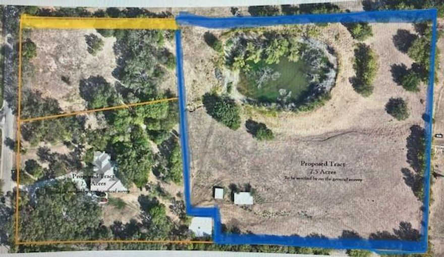 Property has been subdivided into the currently listed 5.718 acres. There is an access easement from Sandlin that goes back through second gate on this property. A large pond sits on this private piece of land, and you could build your dream home on the hill that overlooks the pond. When it rains, the pond receives a refill from the water that flows from Sandlin Lane into the pond. There is a lean-to on the property and a small shop. Come see this pretty, private land that's a perfect place to build a home.