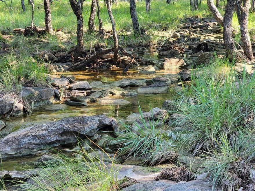 Amazing lot for a Home or RV at Lake Brownwood.  This lot would be ideal for weekend RV use as it has a tons of trees and wet weather creek. Consists of 4 lots with approx 200 feet of road frontage. The HOA offers lake access with boat dock and boat ramp plus, swimming pool, park and playgrounds.